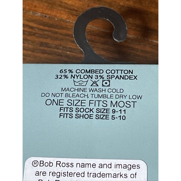 Bob Ross Crew Socks Size S/M Happy Little Dreams Tree Joy of Painting Cotton - Picture 9 of 11